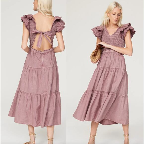 Sea New York | Heidi Heart Quilt Flutter Midi Dress | Sz S - Picture 1 of 13